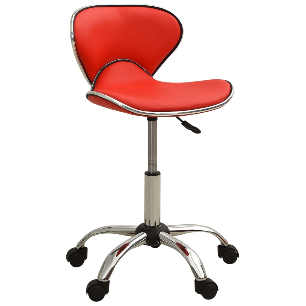 Vidaxl salon stool faux leather red-0