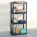 Vidaxl storage rack 4-tier 61x30.5x130 cm plastic black-0