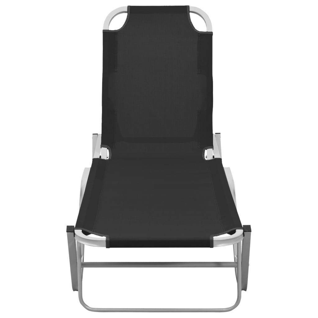 NNEVL Sun Lounger Aluminium and Textilene Black