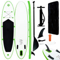 Vidaxl inflatable stand up paddleboard set green and white-0