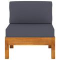 NNEVL Middle Sofa with Dark Grey Cushions Solid Acacia Wood