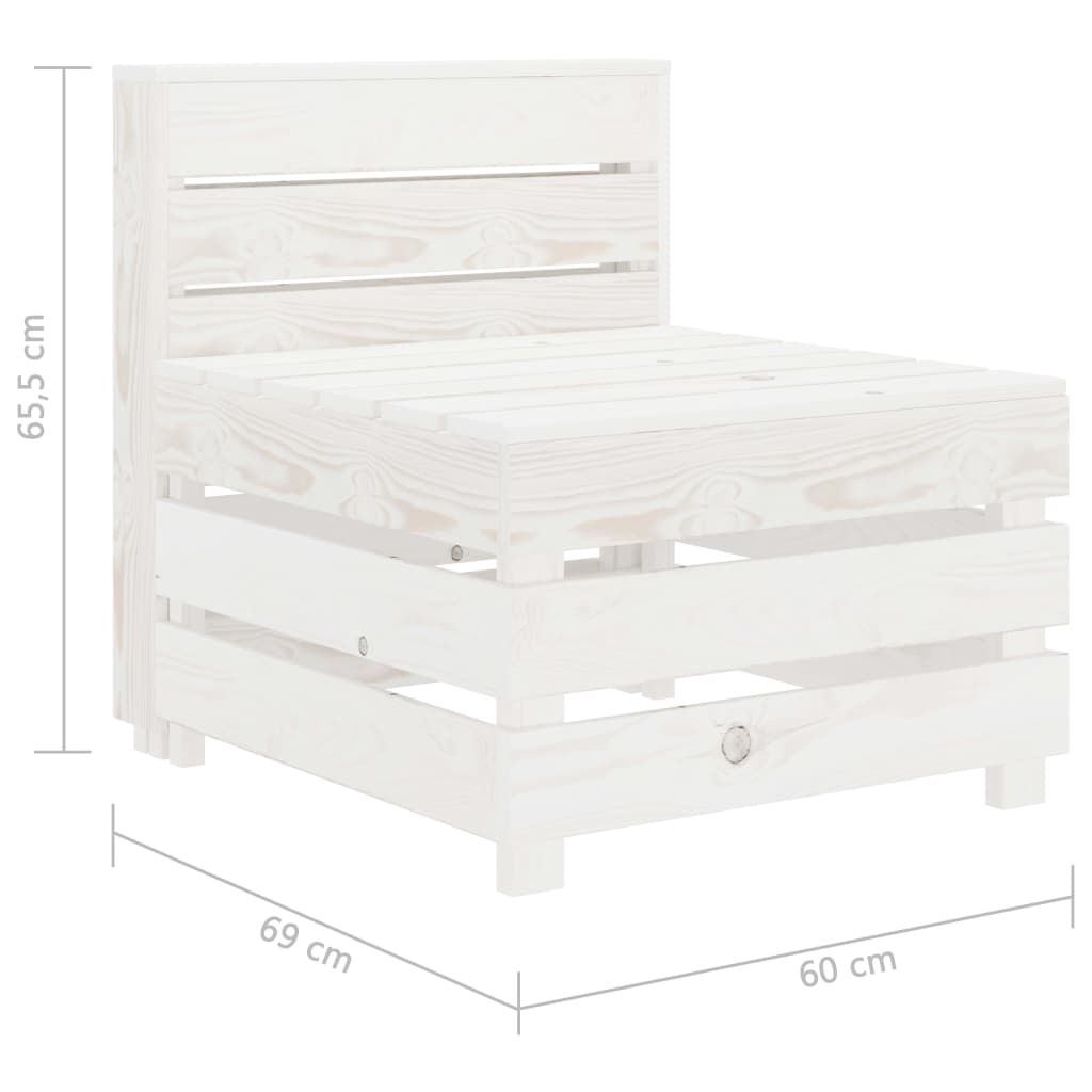 NNEVL Garden Pallet Sofa White Wood