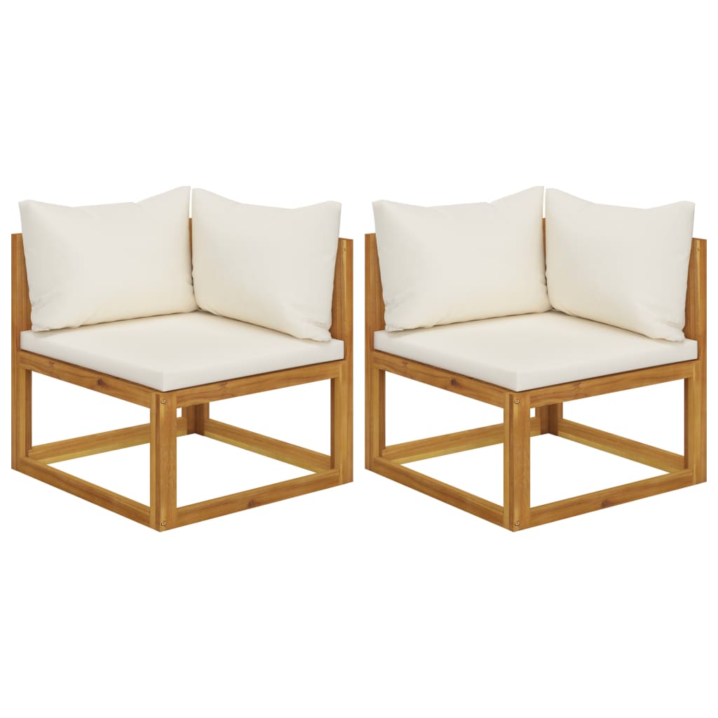 NNEVL Sectional Corner Sofas 2 pcs with Cushions Cream White