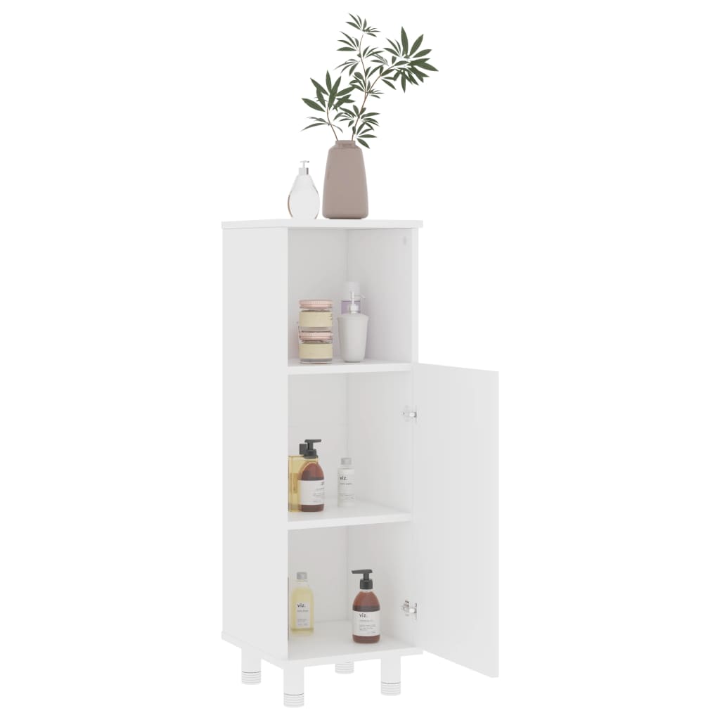 NNEVL Bathroom Cabinet White 30x30x95 cm Chipboard