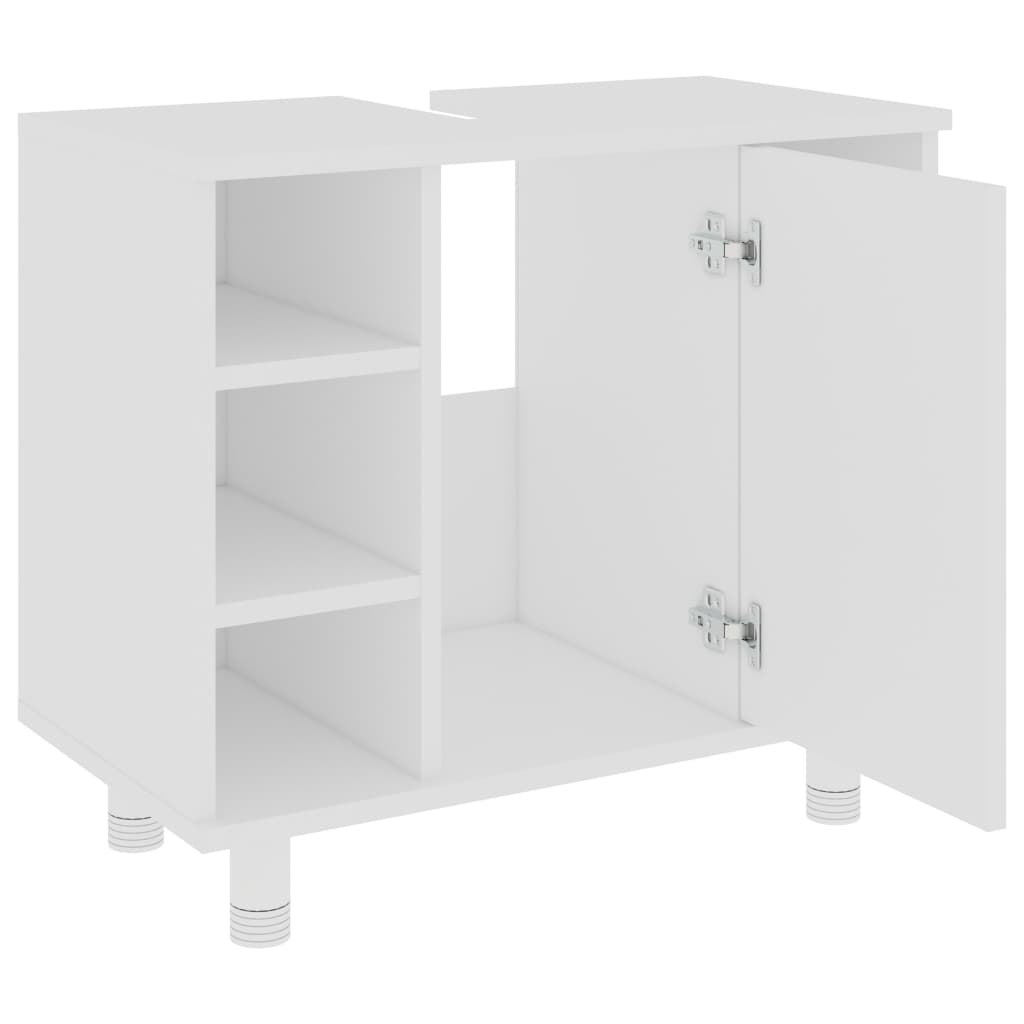 NNEVL Bathroom Cabinet White 60x32x53.5 cm Chipboard