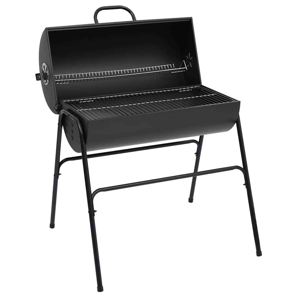 Vidaxl Barbecue Barrel with 2 Cooking Racks 80x95x90 cm Steel Black-0