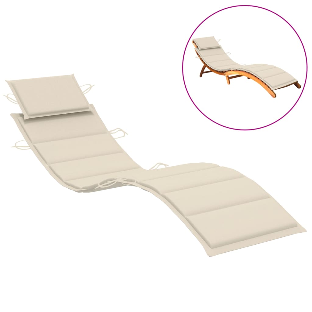 NNEVL Sun Lounger Cushion Cream 186x58x3 cm