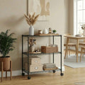 Vidaxl 3-Tier Storage Rack with Wheels 60x35x81 cm 150 kg Black-0