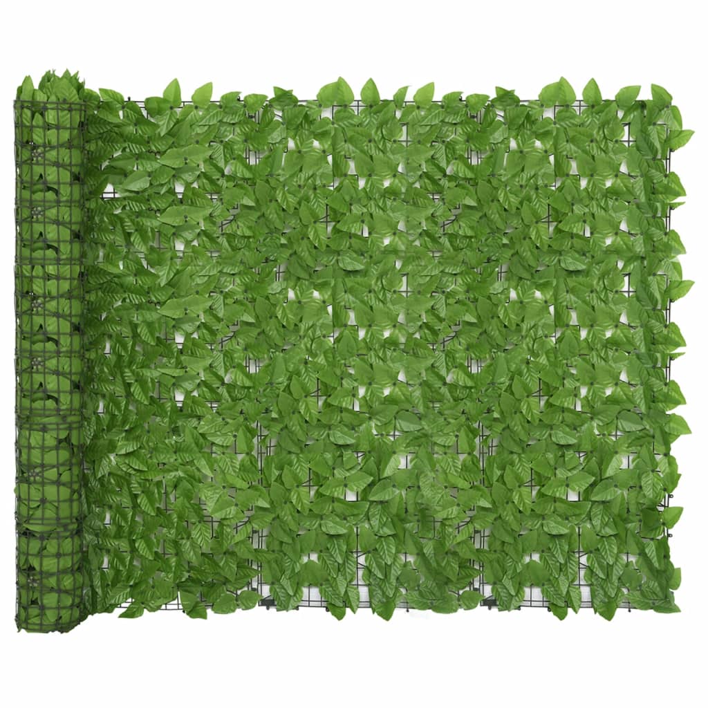 NNEVL Balcony Screen with Green Leaves 500x150 cm