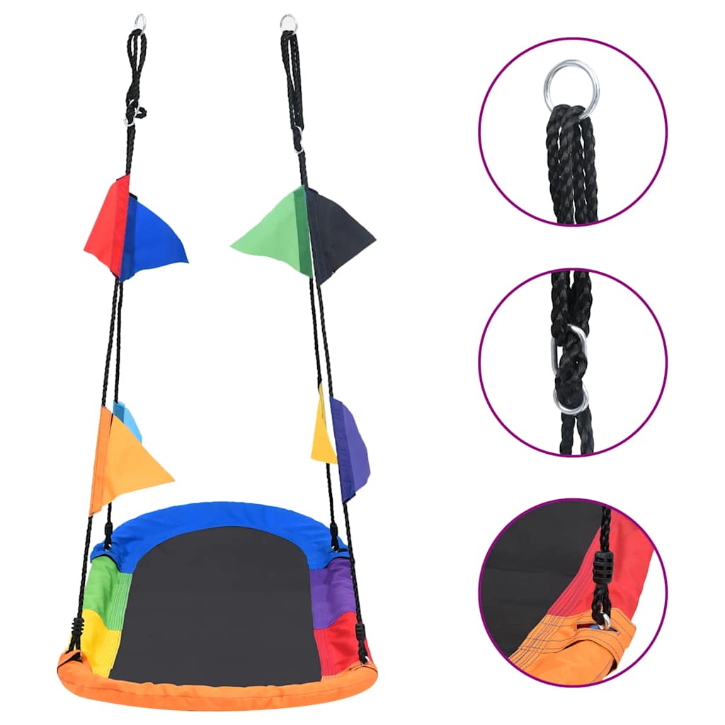 Vidaxl nest swing with flags 165x70 cm-0