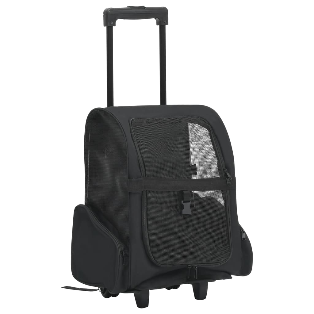 NNEVL Foldable Multipurpose Pet Trolley Black-0
