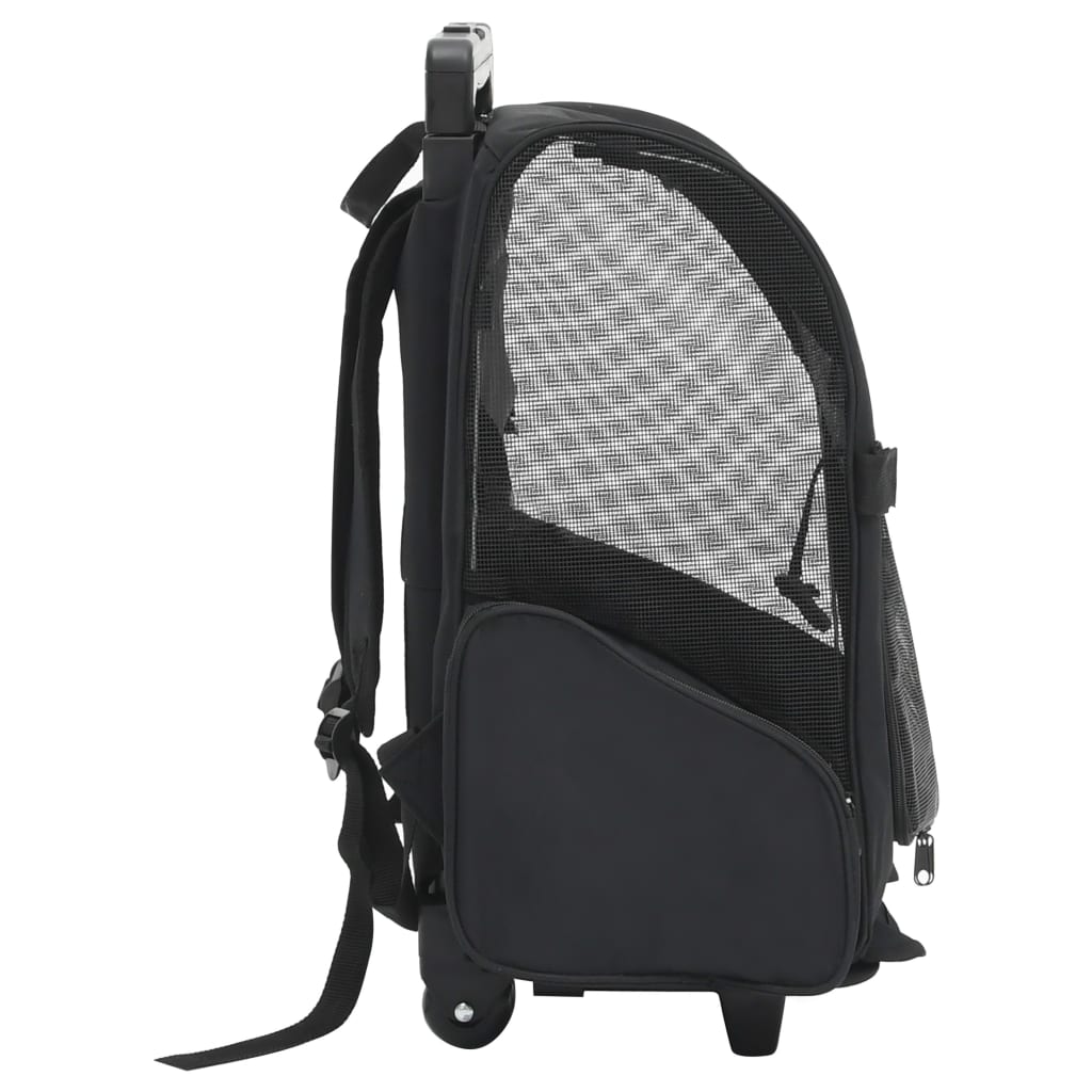 NNEVL Foldable Multipurpose Pet Trolley Black-1