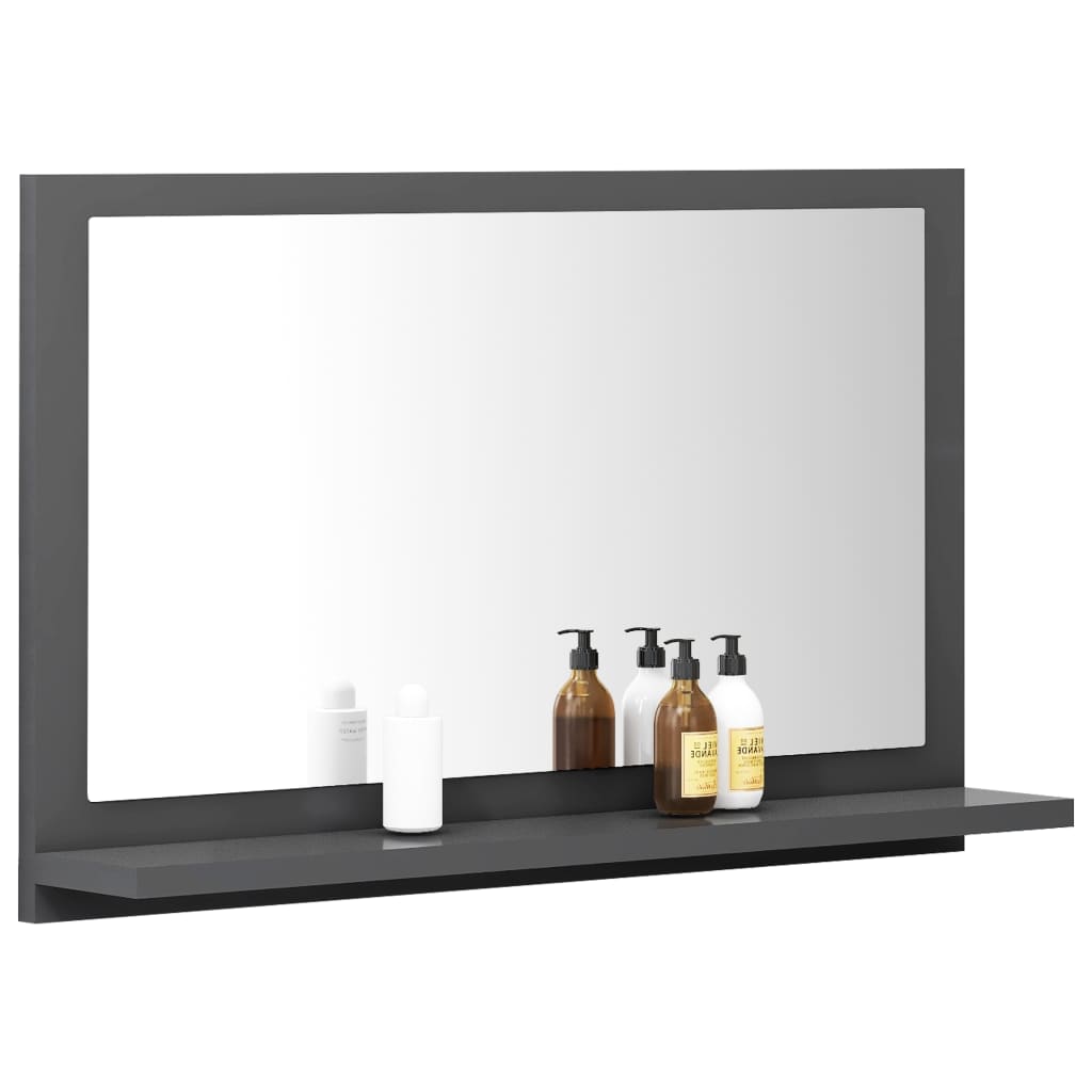NNEVL Bathroom Mirror Grey 60cm Chipboard