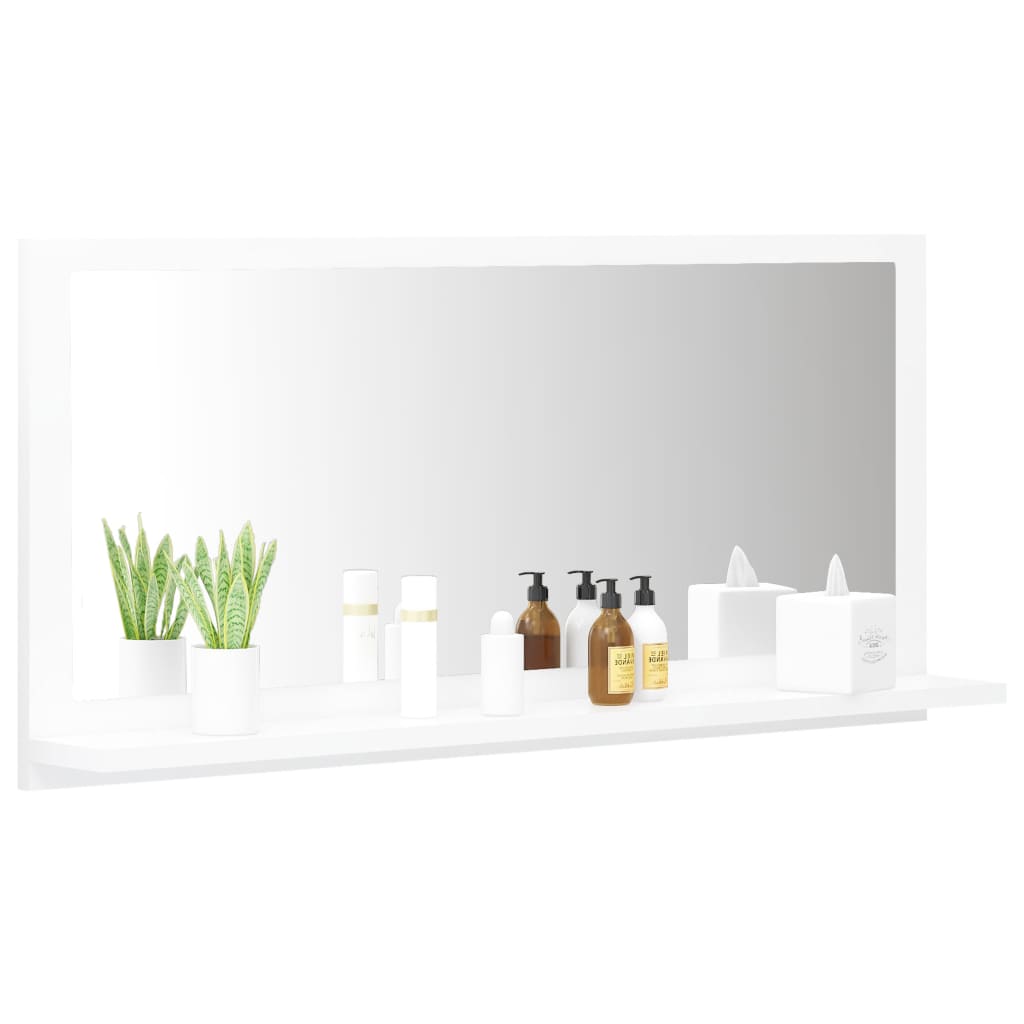 NNEVL Bathroom Mirror White 80x10.5x37cm Chipboard