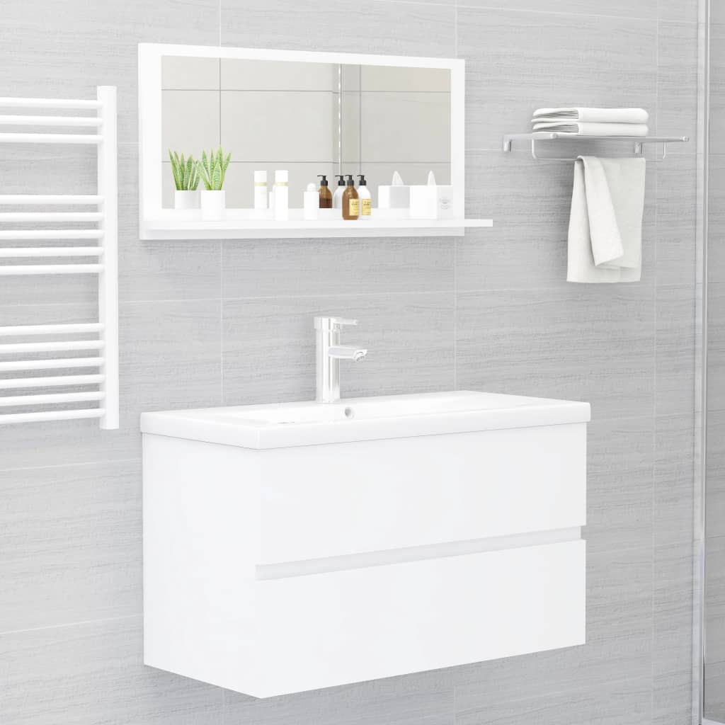 NNEVL Bathroom Mirror White 80x10.5x37cm Chipboard