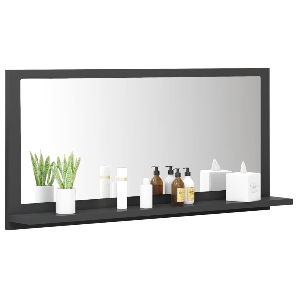 NNEVL Bathroom Mirror Grey 80x10.5x37cm Chipboard