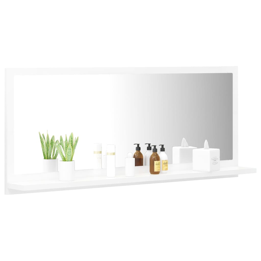 NNEVL Bathroom Mirror White 90cm Chipboard