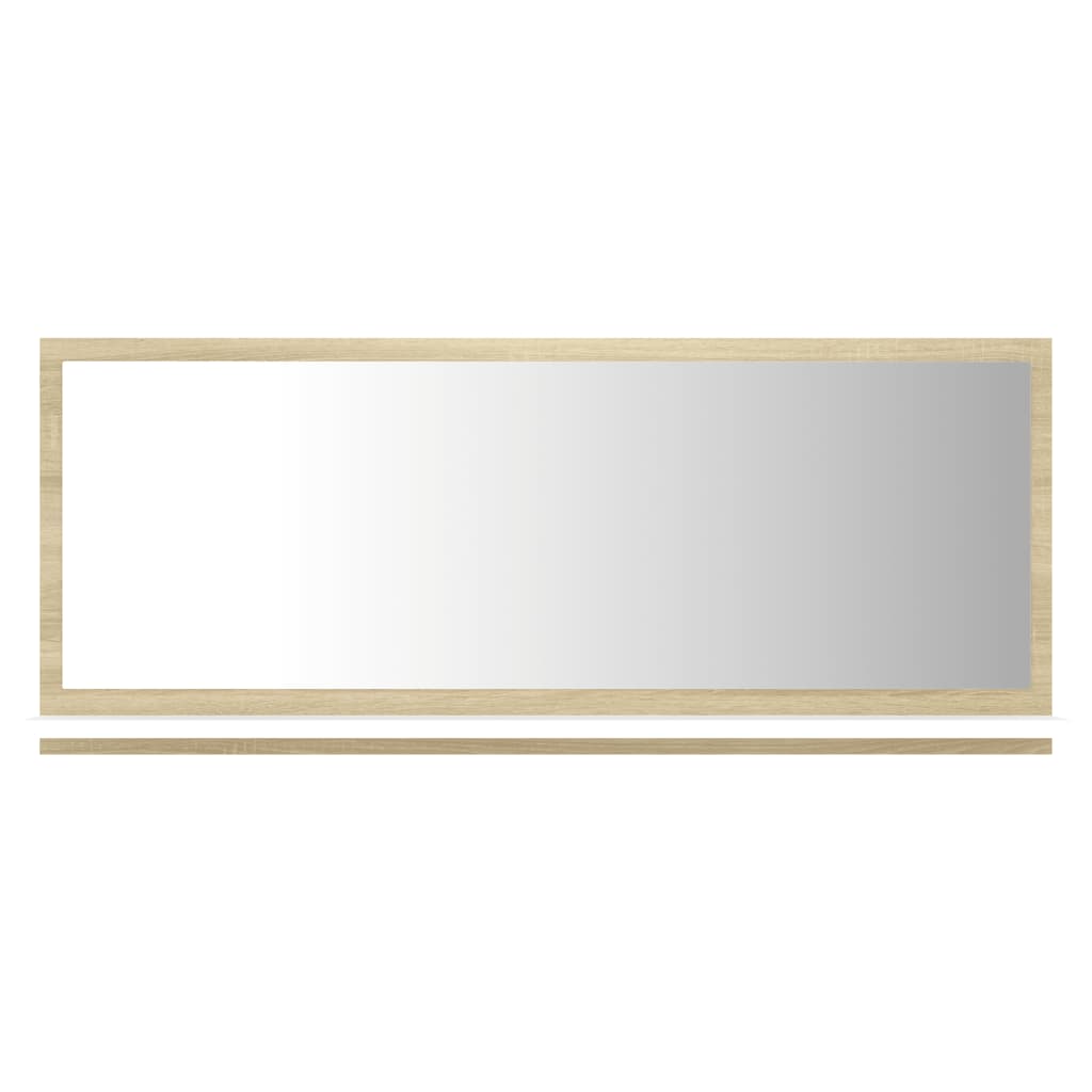NNEVL Bathroom Mirror White and Sonoma Oak 90cm Chipboard