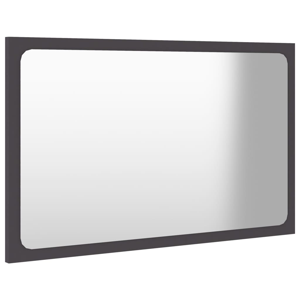 NNEVL Bathroom Mirror Grey 60x1.5x37 cm Chipboard
