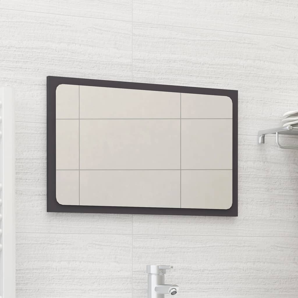 NNEVL Bathroom Mirror Grey 60x1.5x37 cm Chipboard