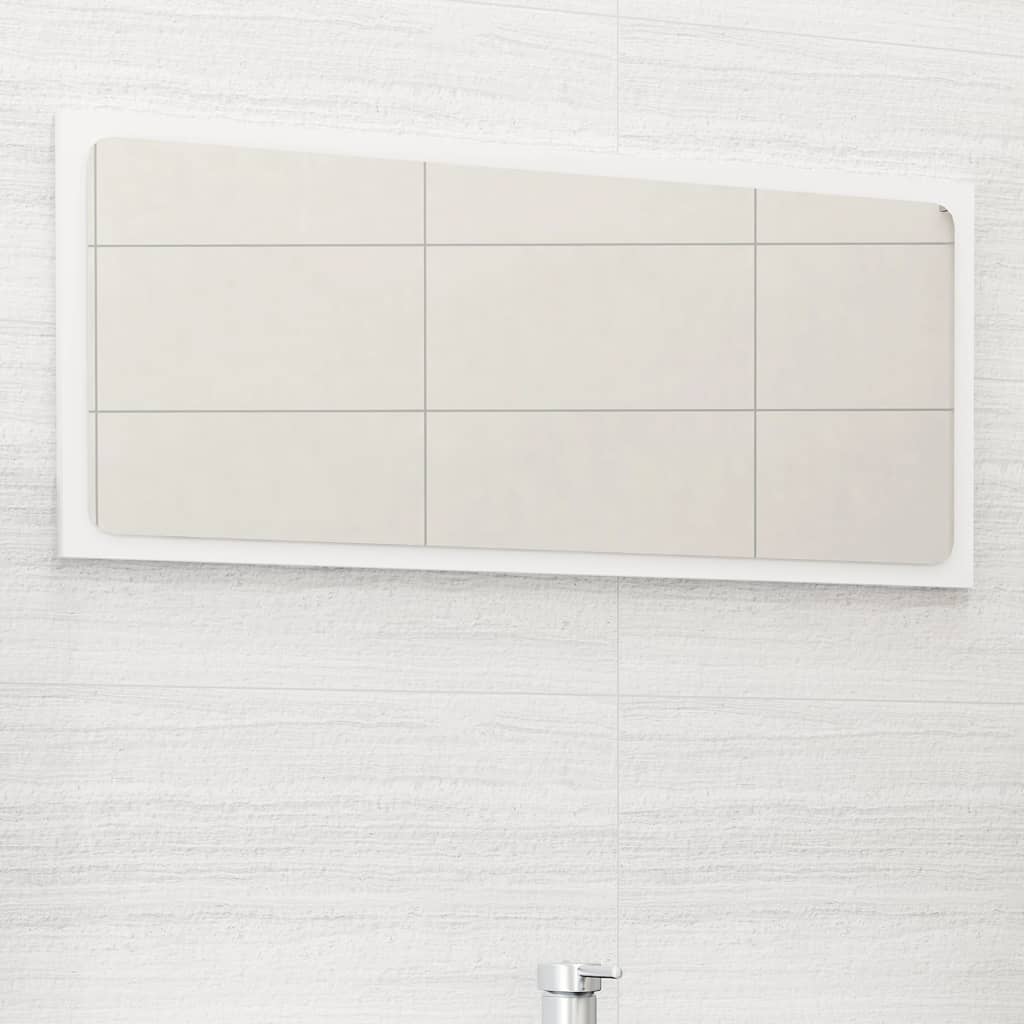 NNEVL Bathroom Mirror White 80x1.5x37 cm Chipboard