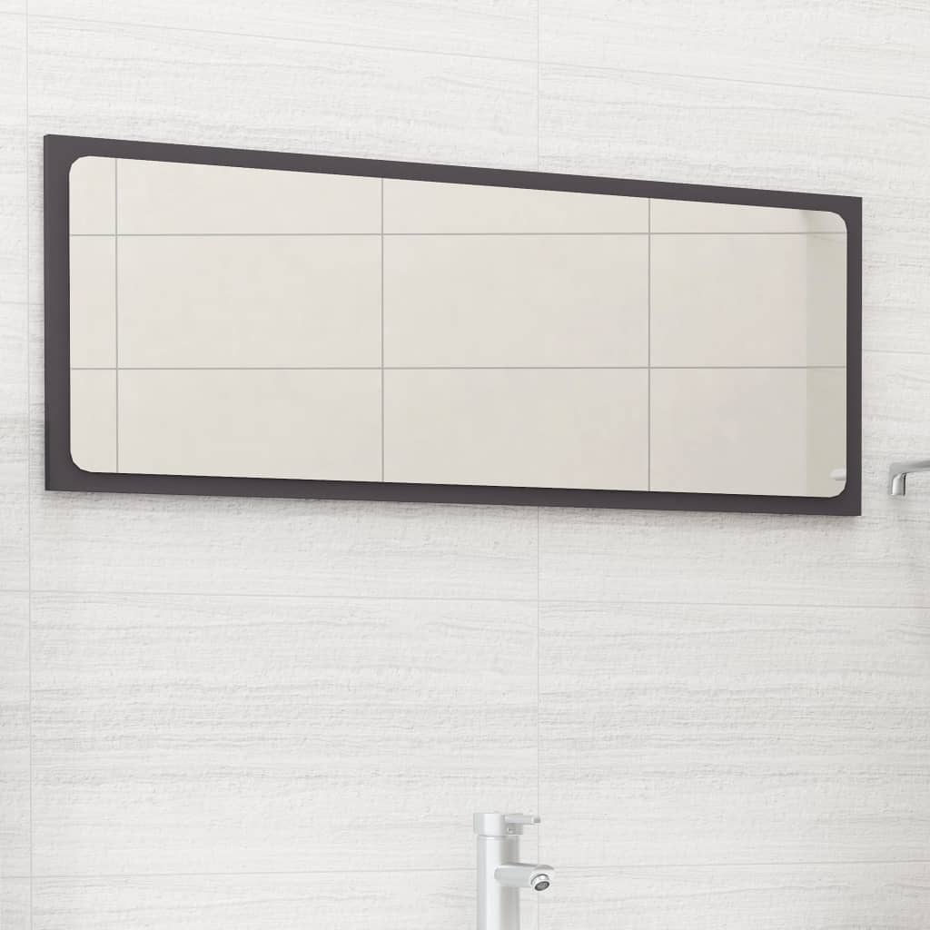 NNEVL Bathroom Mirror Grey 90x1.5x37 cm Chipboard