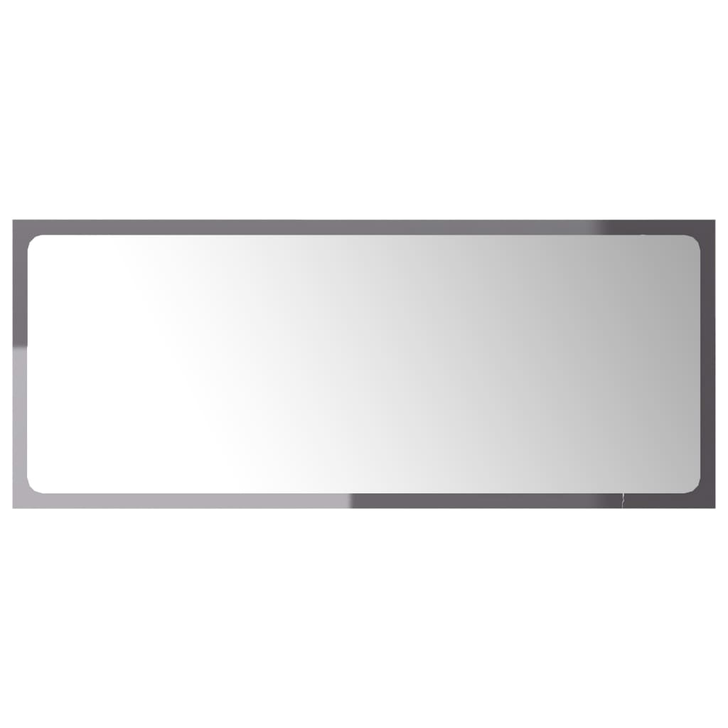 NNEVL Bathroom Mirror High Gloss Grey 90x1.5x37 cm Chipboard