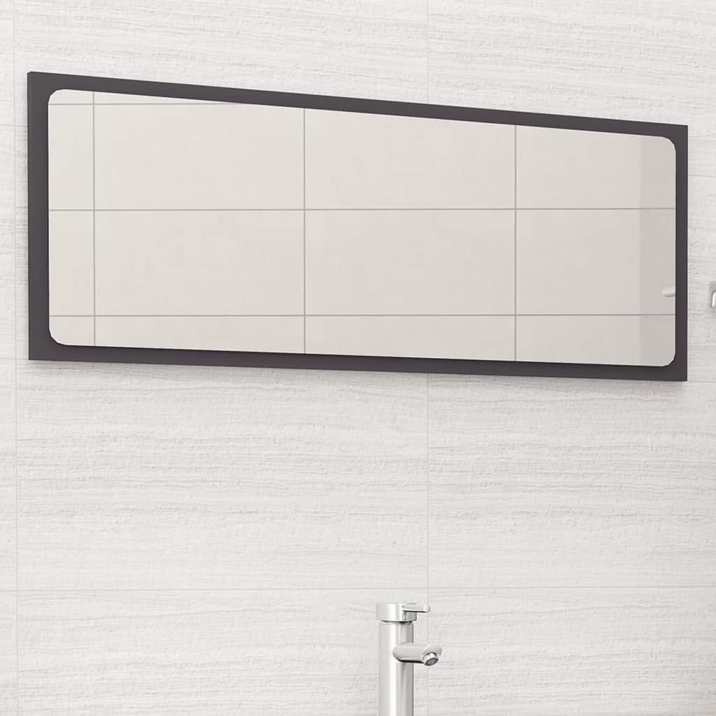 NNEVL Bathroom Mirror Grey 100x1.5x37 cm Chipboard