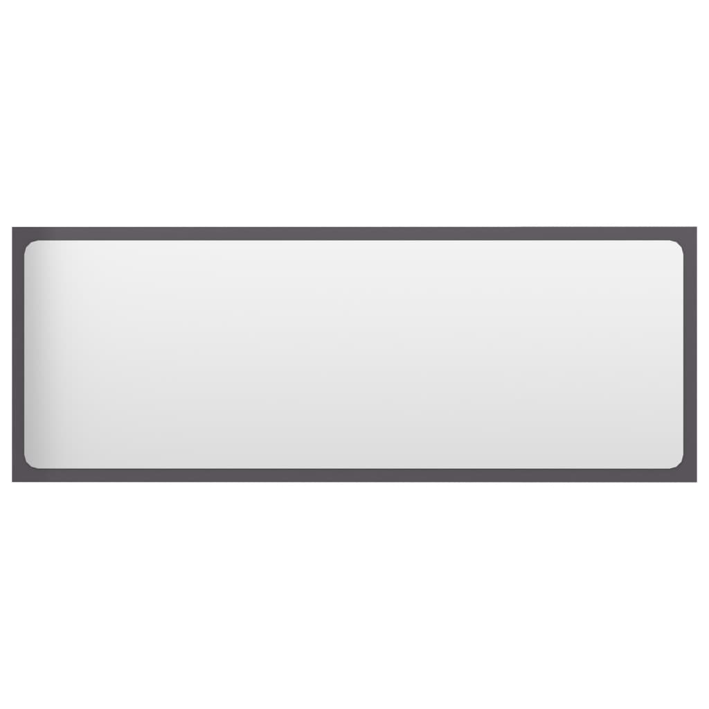 NNEVL Bathroom Mirror High Gloss Grey 100x1.5x37 cm Chipboard
