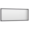 NNEVL Bathroom Mirror High Gloss Grey 100x1.5x37 cm Chipboard