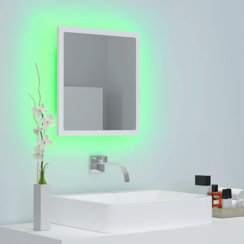 NNEVL LED Bathroom Mirror White 40x8.5x37 cm Chipboard