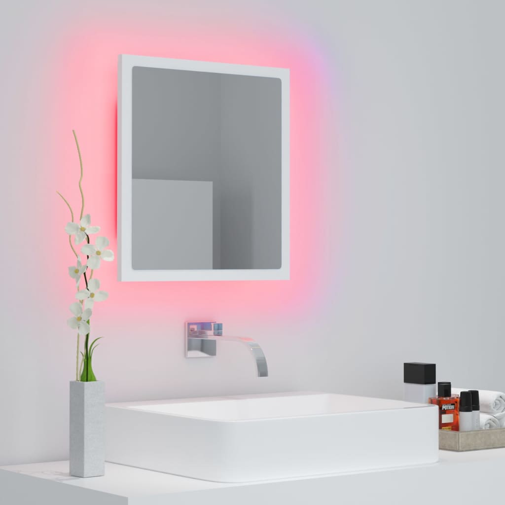 NNEVL LED Bathroom Mirror White 40x8.5x37 cm Chipboard