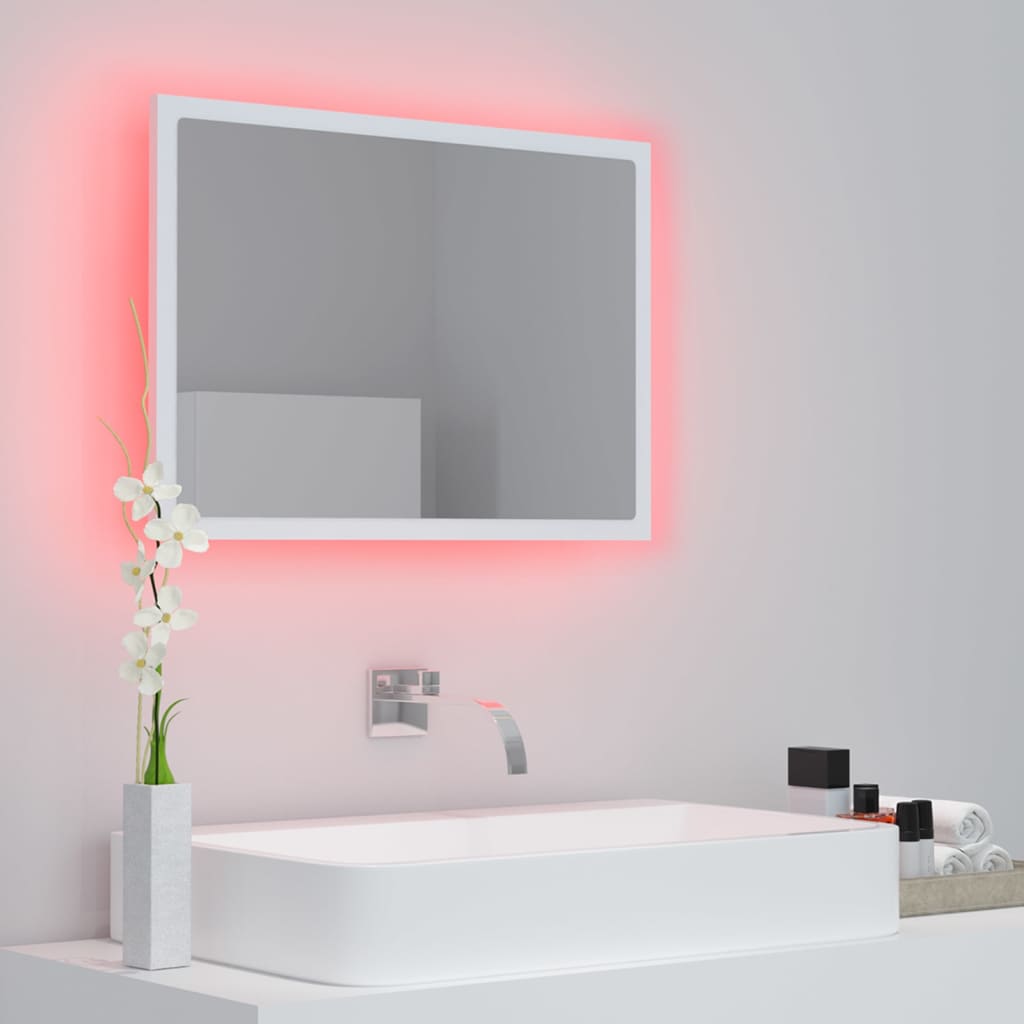 NNEVL LED Bathroom Mirror White 60x8.5x37 cm Chipboard