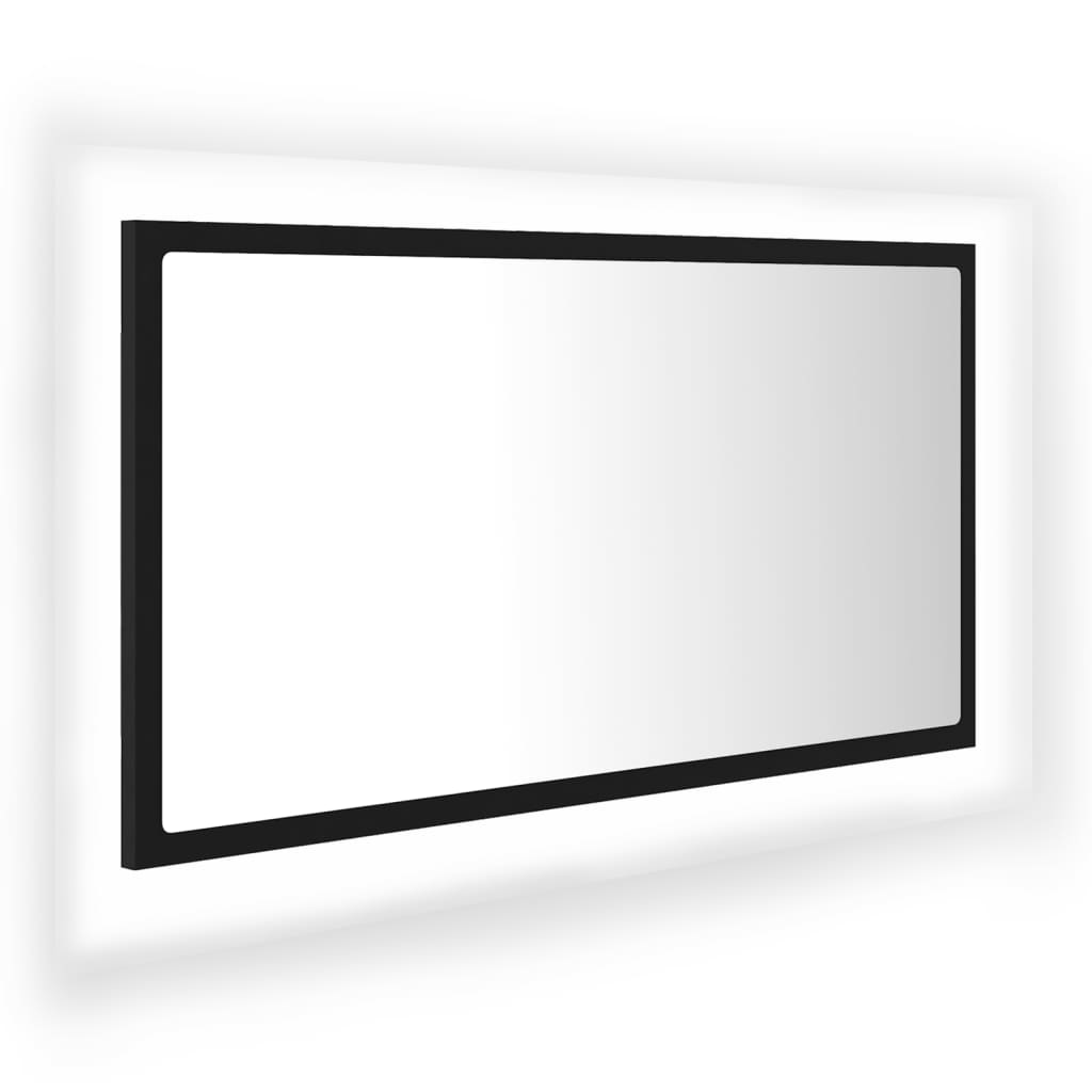 NNEVL LED Bathroom Mirror Black 80x8.5x37 cm Chipboard