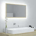 NNEVL LED Bathroom Mirror Sonoma Oak 80x8.5x37 cm Chipboard