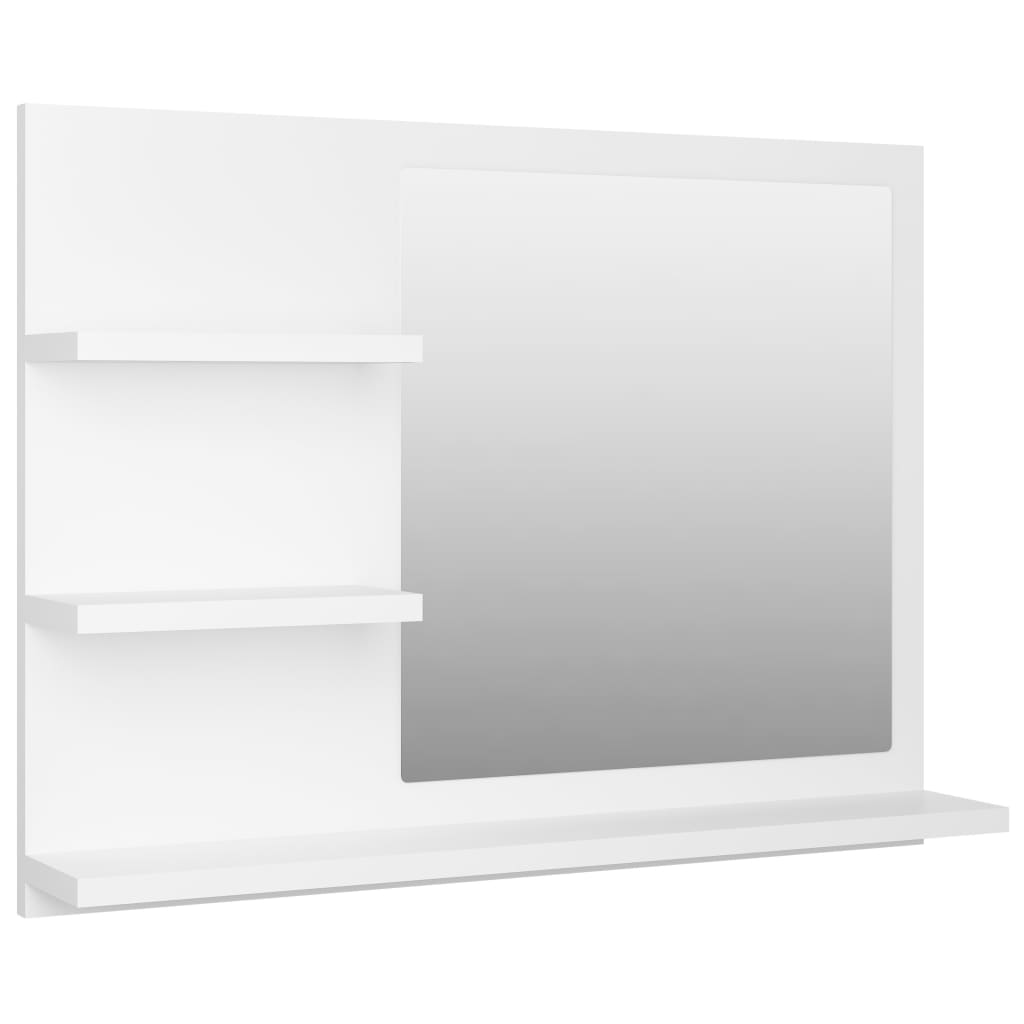 NNEVL Bathroom Mirror White 60x10.5x45 cm Chipboard