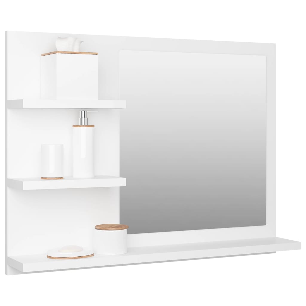NNEVL Bathroom Mirror White 60x10.5x45 cm Chipboard