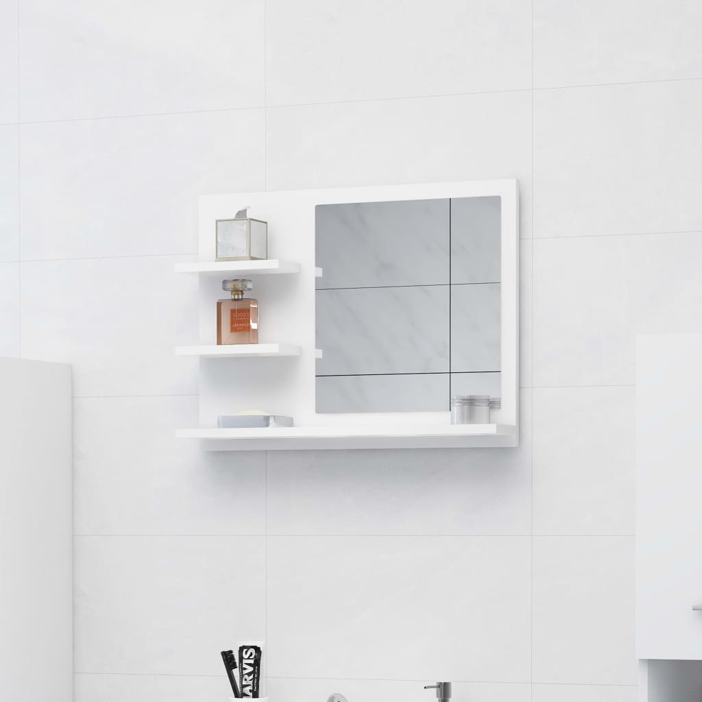 NNEVL Bathroom Mirror White 60x10.5x45 cm Chipboard