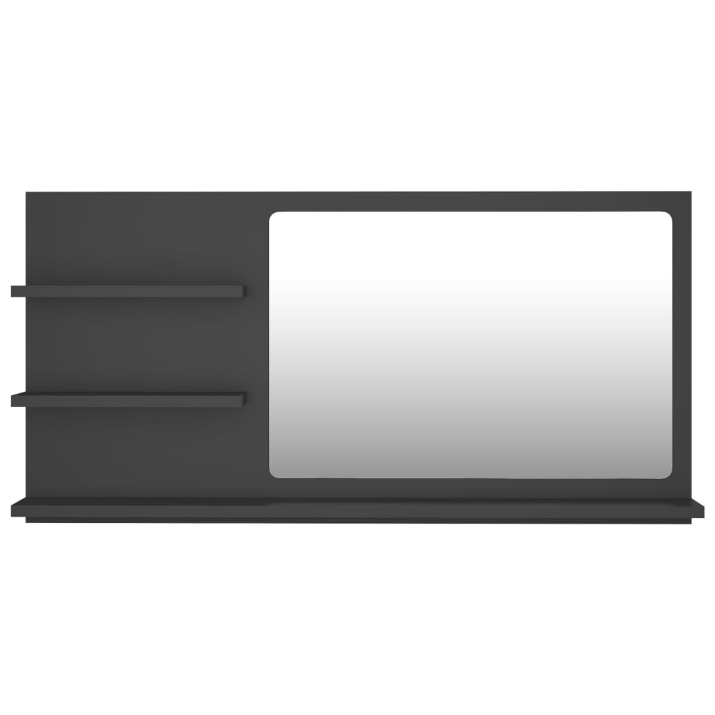 NNEVL Bathroom Mirror Grey 90x10.5x45 cm Chipboard