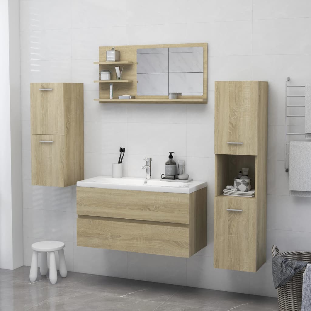 NNEVL Bathroom Mirror Sonoma Oak 90x10.5x45 cm Chipboard