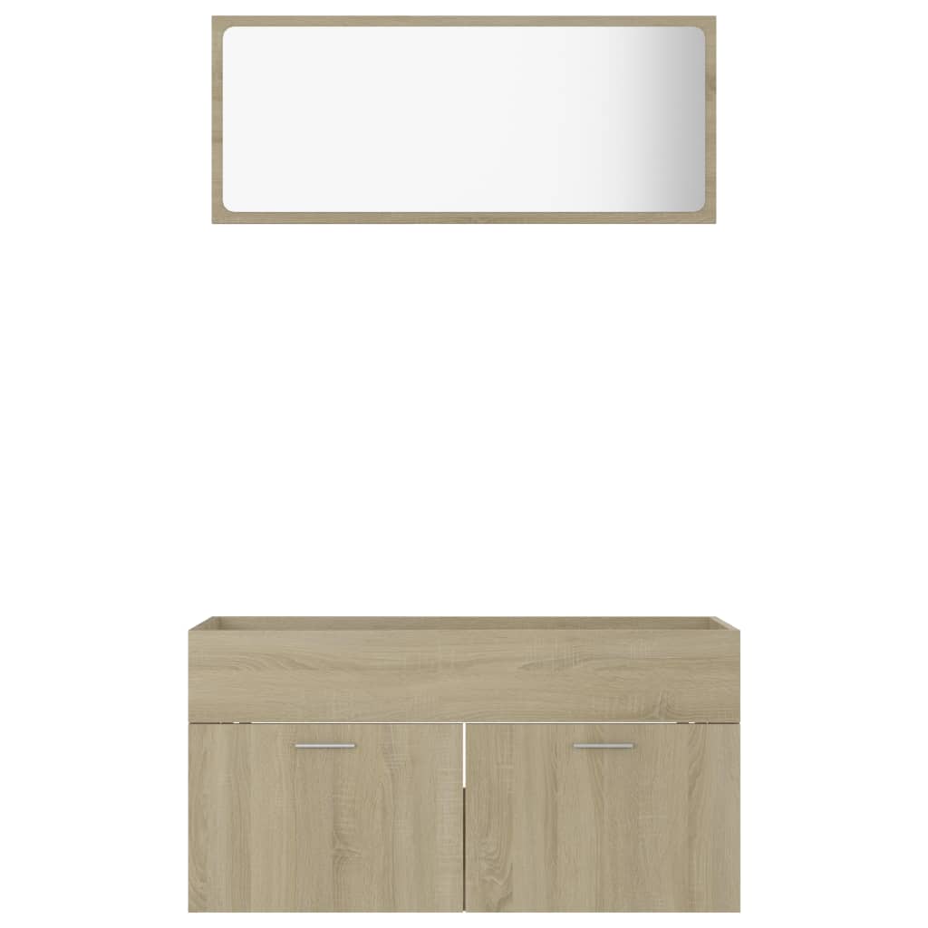 NNEVL 2 Piece Bathroom Furniture Set Sonoma Oak Chipboard