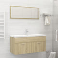 NNEVL 2 Piece Bathroom Furniture Set Sonoma Oak Chipboard-0