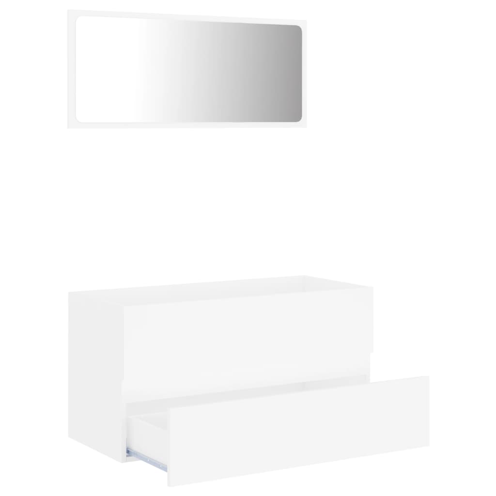 NNEVL 2 Piece Bathroom Furniture Set White Engineered Wood