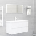 NNEVL 2 Piece Bathroom Furniture Set White Engineered Wood