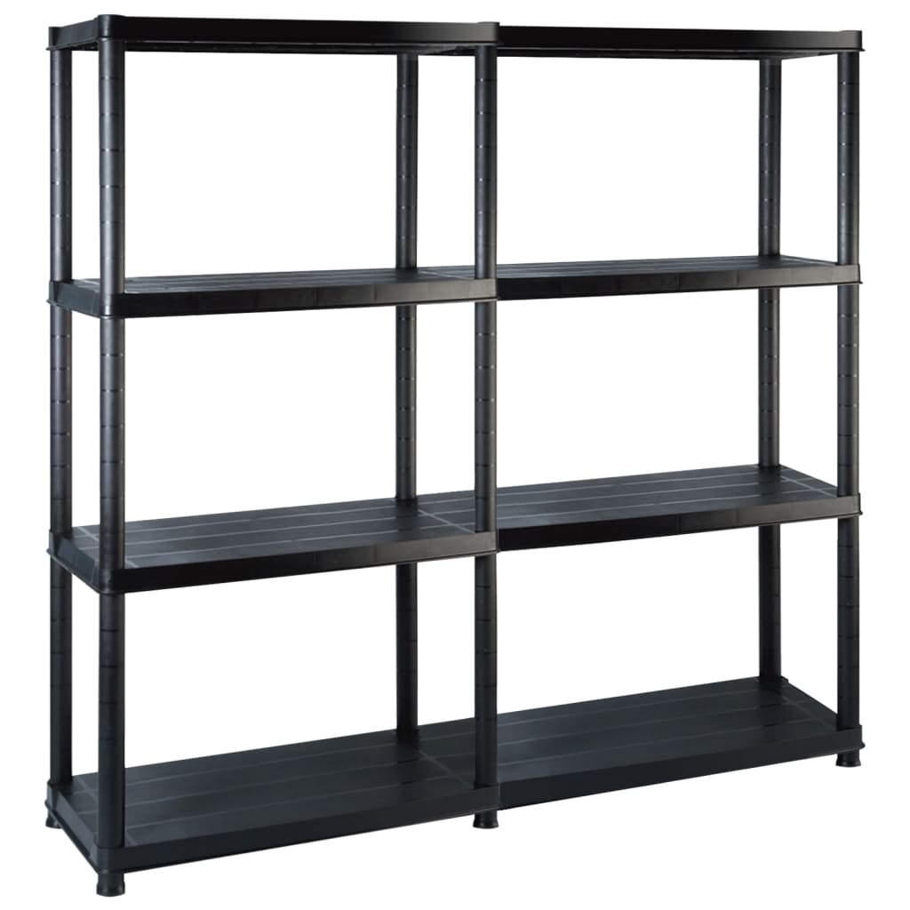Vidaxl storage rack 4-tier 122x30.5x130 cm plastic black-0