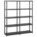 Vidaxl 5-Tier Storage Rack 142x38x170 cm Plastic Black-0