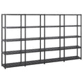Vidaxl 5-Tier Storage Rack 284x38x170 cm Plastic Black-0