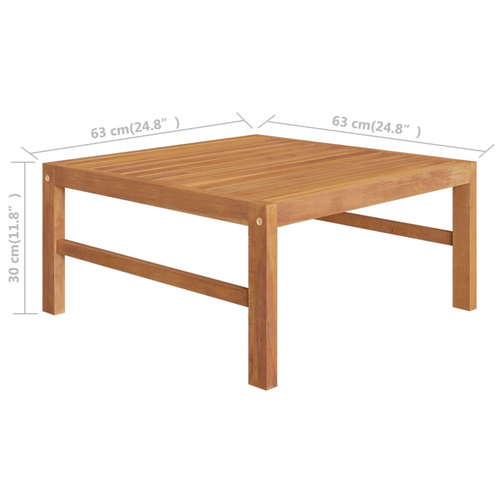 NNEVL Garden Table 63x63x30 cm Solid Teak Wood