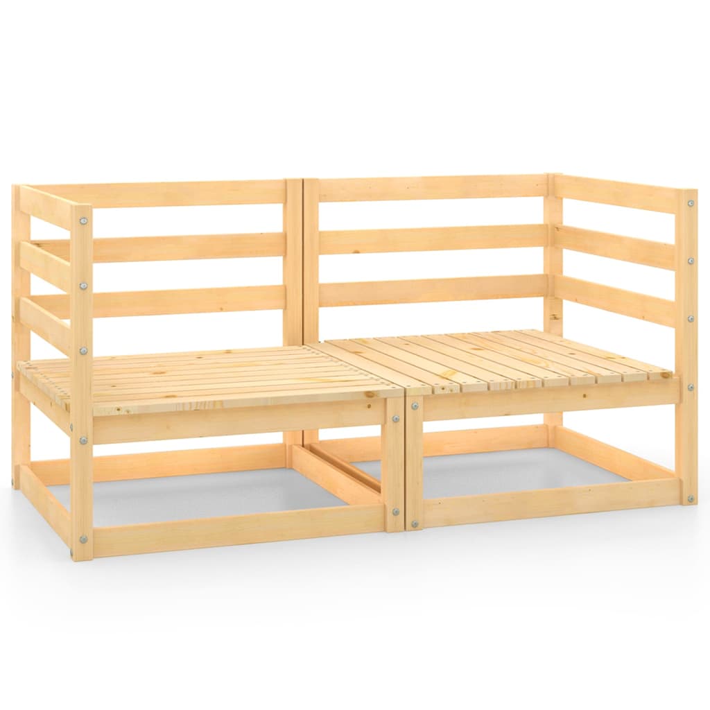 NNEVL Garden Corner Sofas 2 pcs Solid Pinewood