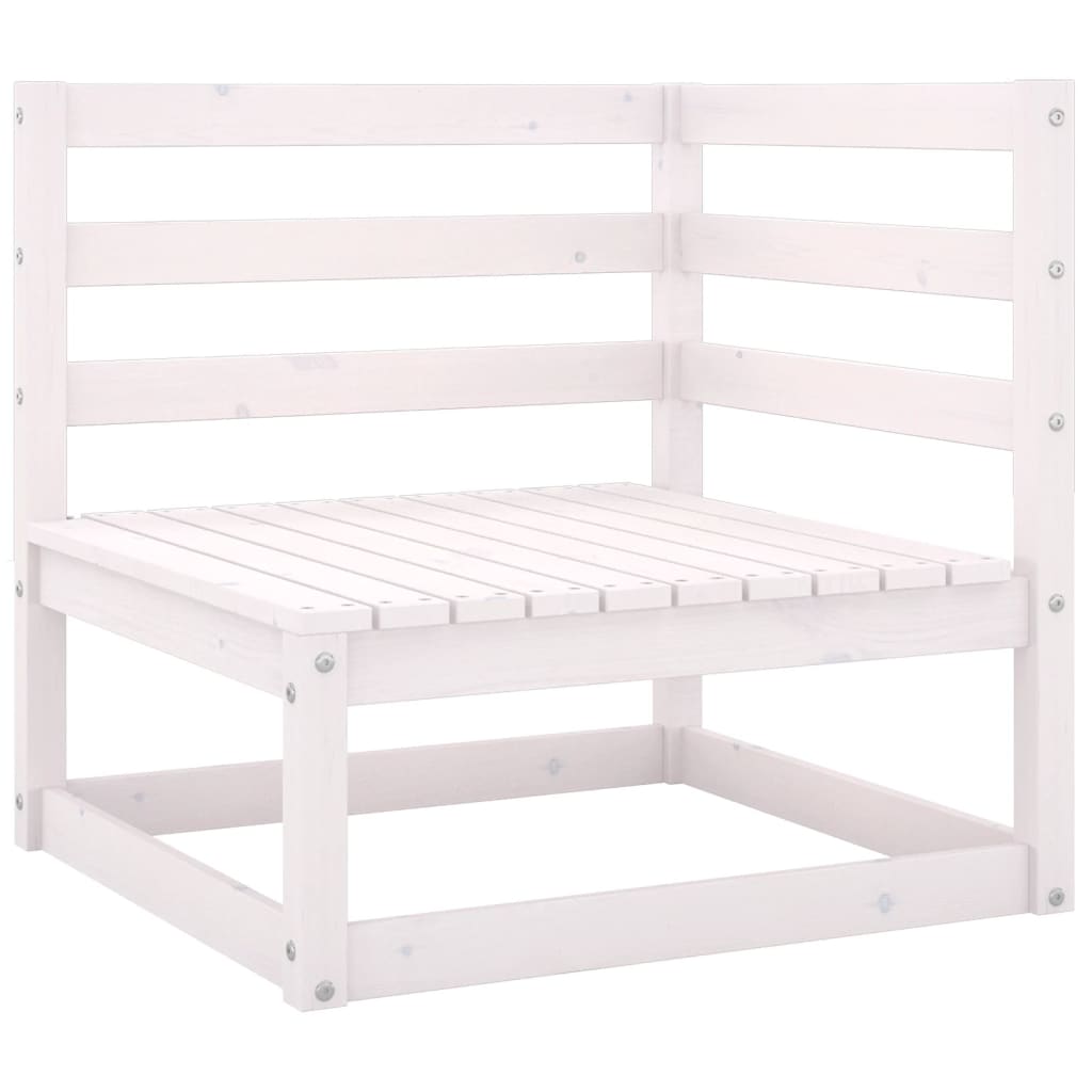 NNEVL Garden Corner Sofas 2 pcs White Solid Pinewood